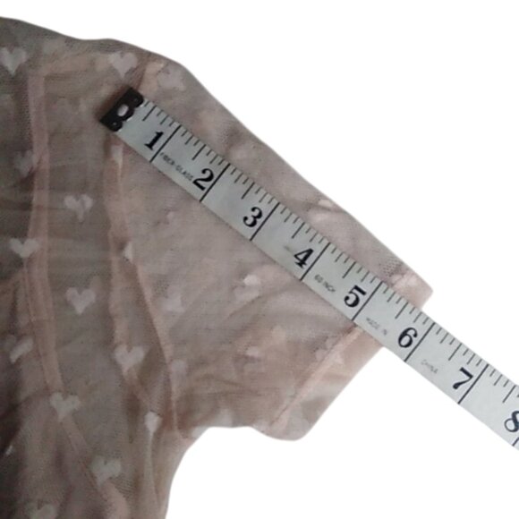 H&M, SHEER TOP WITH HEART PRINTS, COLOR: PINK, SIZE: 8-10Y - Picture 8 of 8